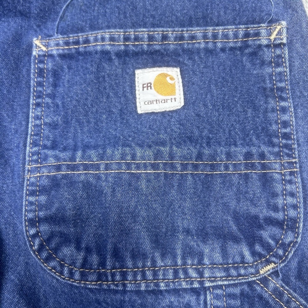 Carhartt FR Jeans Men's 38x34 Dungaree Fit Blue Work Safety Visibility FRB13 - Picture 10 of 16